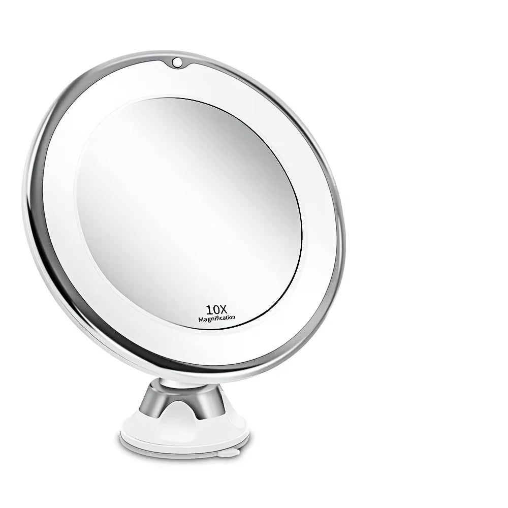 Flexible Makeup Mirror 10X Magnifying Mirrors 14 Led Lighted Touch Screen Vanity Mirror Portable Dressing Table Cosmetic Mirrors