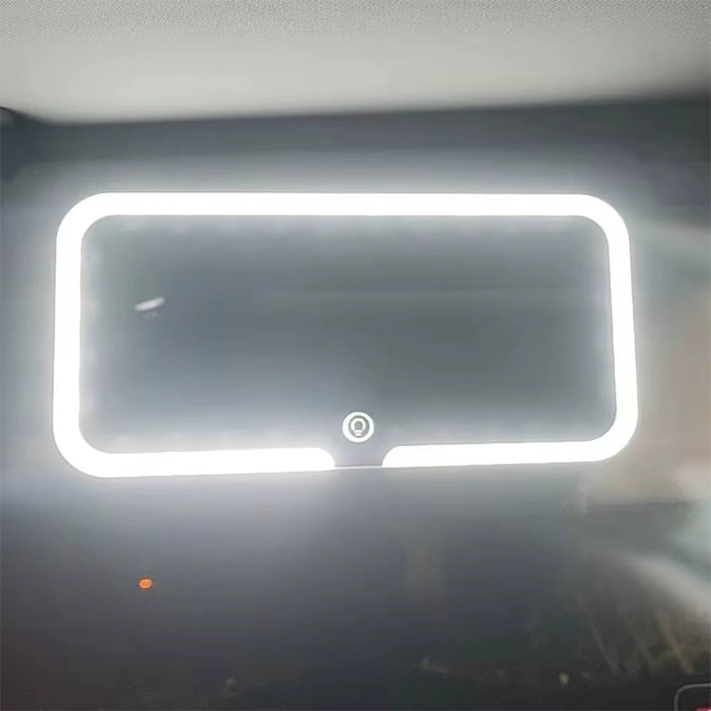 LED Car Sun Visor Vanity Mirror Car Vanity Mirror with 3 Light Modes Rechargeable Touch Sensor Cosmetic Mirror Car Mirror Makeup