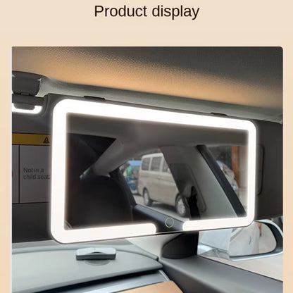 Car Sunshade Makeup Mirror LED Light Shatterproof Car Interior Supplies HD Mirror with Light Car Vanity Mirror