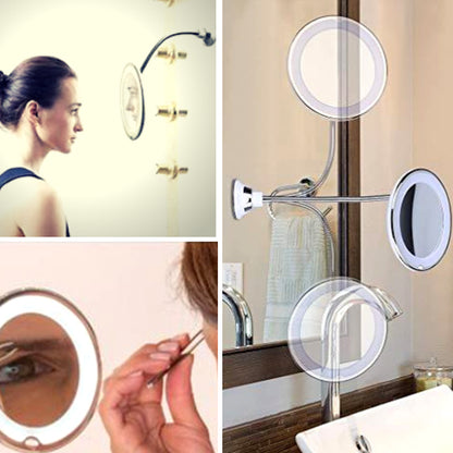 360 Swivel 10X Magnifying Bright LED Lighted Makeup Mirror