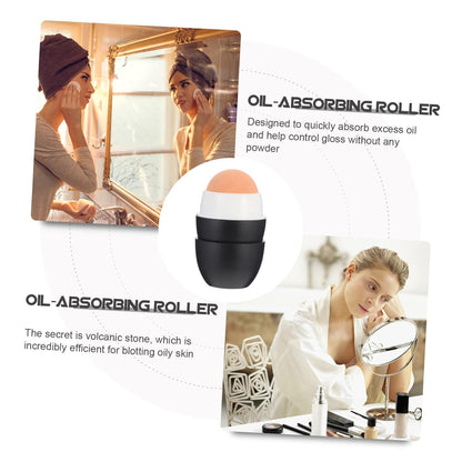 Volcanic Stone Oil-Absorbing Ball Skin Care Tools for Eye Roller Volcanic Face Roller Oil- Absorbing Volcanic Oil for Skin Face Products Golden Massager Mask Ve Black Pp