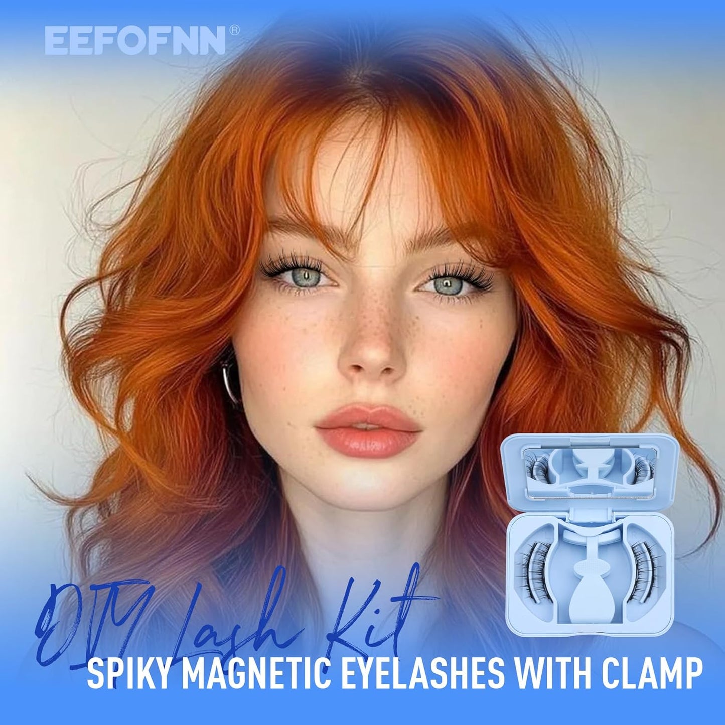 Magnetic Eyelashes with Applicator Magnetic Lashes Natural Look Reusable Manga Magnetic Eyelashes without Eyeliner Cat Eye False Eyelashes Magnetic Lashes with Clamp Kit No Glue Needed by