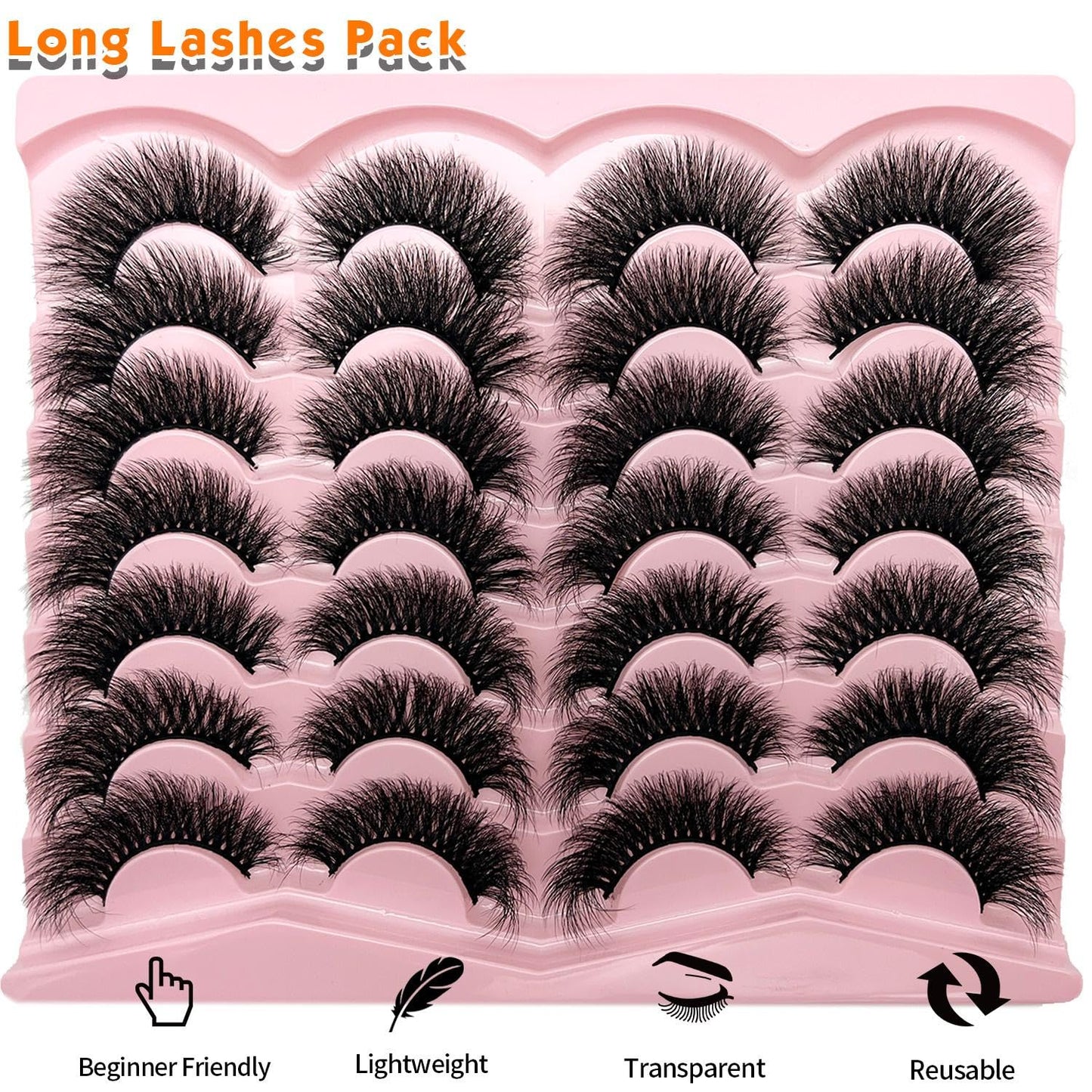 Fluffy Lashes Mink Wispy Cat Eye Faux Mink Eye Lashes Pack Soft Fake Strip Eyelashes 18Mm Long Volume False Eyelashes Natural Look