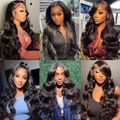 28 Inch Body Wave 13X6 Full Lace Frontal Wigs Human Hair 12A Brazilian Virgin Body Wave 13X6 HD Transparent Lace Front Wigs Human Hair Pre Plucked with Baby Hair Pre Bleached Tiny Knots