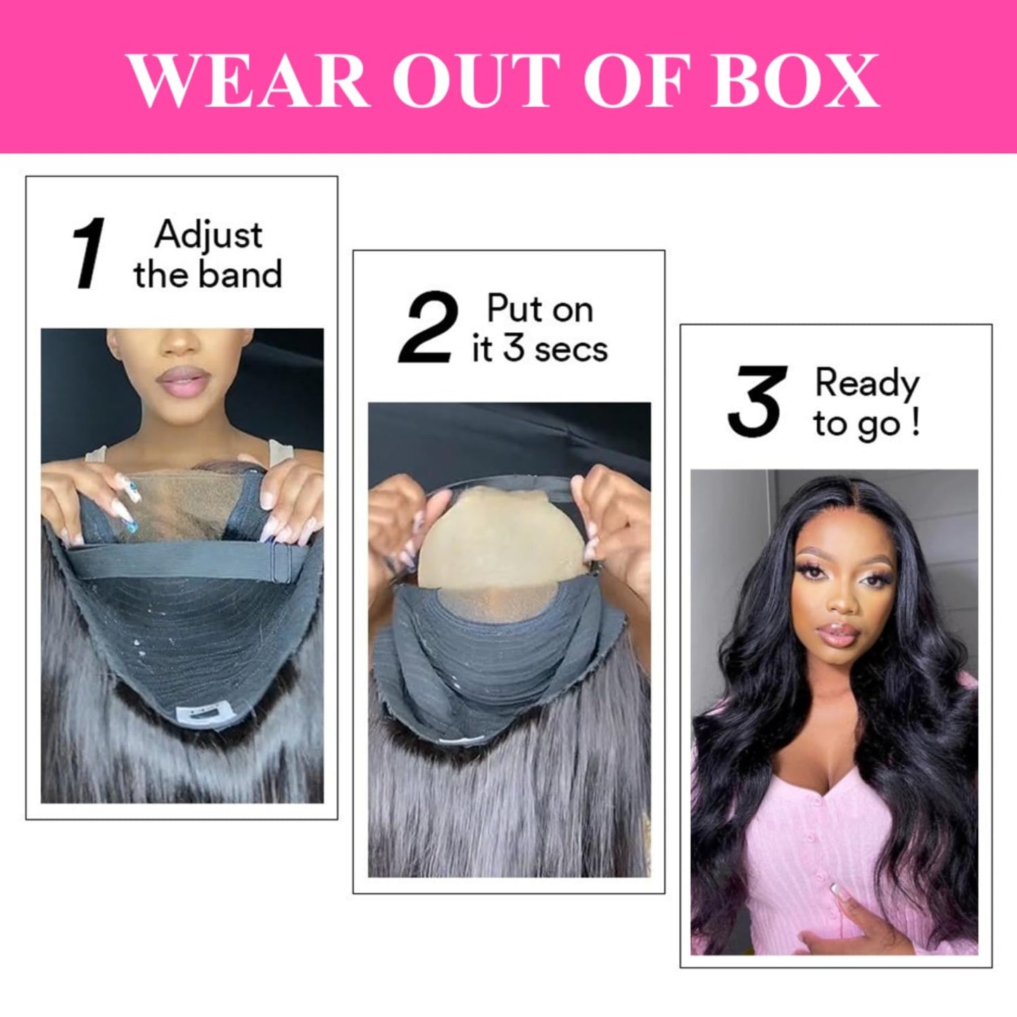 Glueless Wigs Human Hair for Beginners 4X4 Hd Closure Wigs Human Hair Upgraded No Glue Body Wave Lace Front Wigs Human Hair for Woman (8Inch)