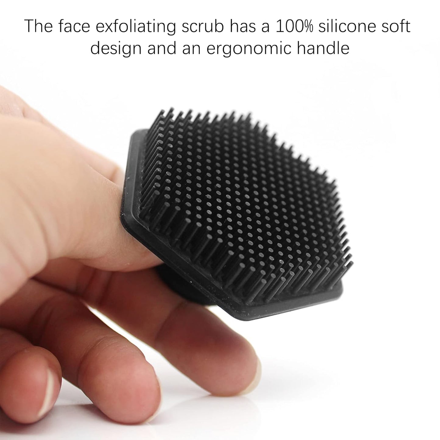 Silicone Face Scrubber 1Pcs Black Facial Cleansing Brush Mini Manual Silicone Face Exfoliator Pad Face Massager Brush Exfoliator Makeup Tool for Girl Women