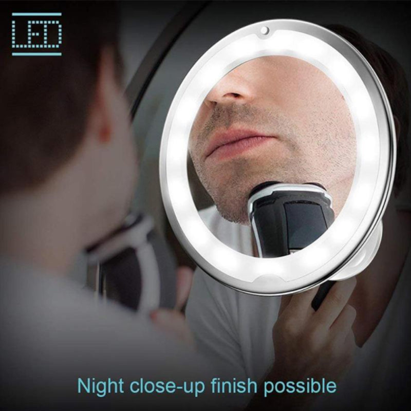 360 Swivel 10X Magnifying Bright LED Lighted Makeup Mirror