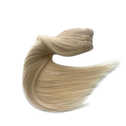 Sew in Hair Extensions Real Human Hair, Blonde Weft Hair Extensions Human Hair Bundles 100G 20 Inch Hand Tied Weft Hair Extensions Human Hair Weft Weave Extensions for Women