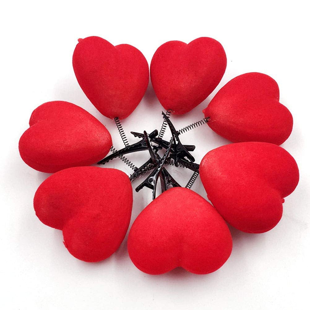 Valentines Day Red Heart Hair Clips Hairpins Head Bopper,Valentines Day Supplies,10Pcs