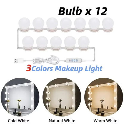 LED Detachable Bulbs Professional Makeup Mirror Lamp USB Power Cosmetic Mirror Light Hollywood Dressing Table LED Vanity Lights