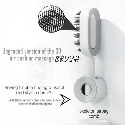 Comb Self-Cleaning Hair Brush, 3D Air Cushionmassage Brush Air Bag Massage