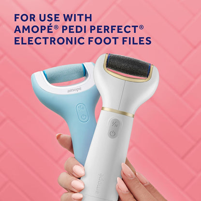 Amopé Pedi Perfect Electric Callus Remover Foot File Roller Head Refills, with Diamond Crystals, Removes Hard & Dead Skin, Extra Coarse for Very Hard Skin – 2 Count