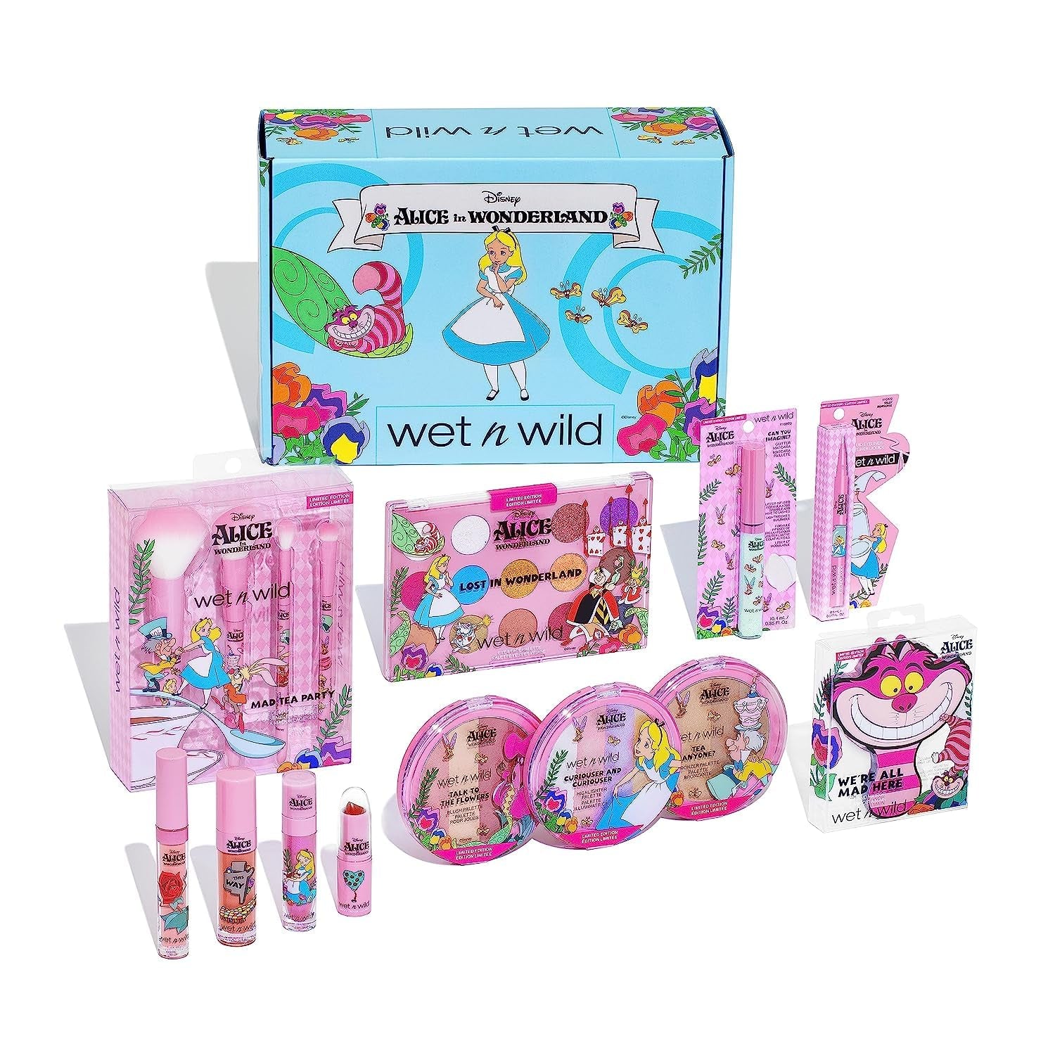 Alice in Wonderland PR Box - Makeup Set with Versatile Brushes, Buildable & Blendable Palettes, Vibrant Colors, & Lip Glosses for Unique Looks, Cruelty-Free & Vegan