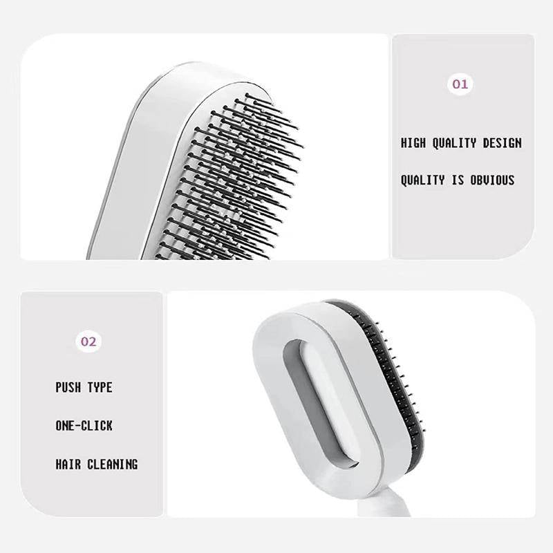 Comb Self-Cleaning Hair Brush, 3D Air Cushionmassage Brush Air Bag Massage