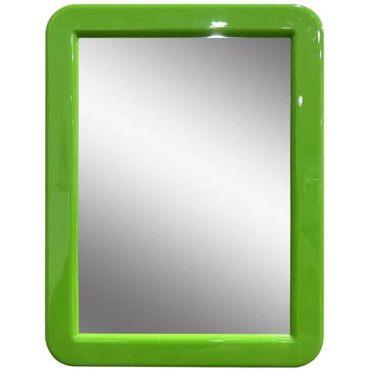 Magnetic Locker Mirror, Green 5" X 7" - Real Glass Make-Up Mirror - Locker Accessory for School, Home, Gym, Office