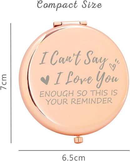 I Love You Gifts for Her Makeup Mirror Rose Gold Valentines Day Gifts for Girlfriend Wife Christmas Birthday Gifts