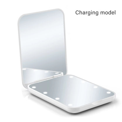 LED Makeup Mirror, Compact Small Folding Makeup Mirror, Portable Travel Makeup Mirror, Exquisite Women'S Gift