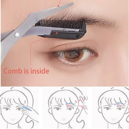 Eyebrow Trimmer Scissor, Upgraded Eyebrow Scissors with Comb, Non-Slip Stainless Steel Eyebrow Trimming Scissors, Eyebrow Cutter Hair Removal Eyebrow Scissors Makeup Tool