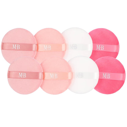 8Pc Beauty Buffs Set - round Beauty Blenders Collection, Flawless Finish Makeup Sponges to Blend & Set - Cosmetic Beauty Puff Makeup Applicators Professional Beauty Tools + Accessories