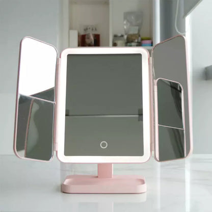 Trifold LED Makeup Mirror