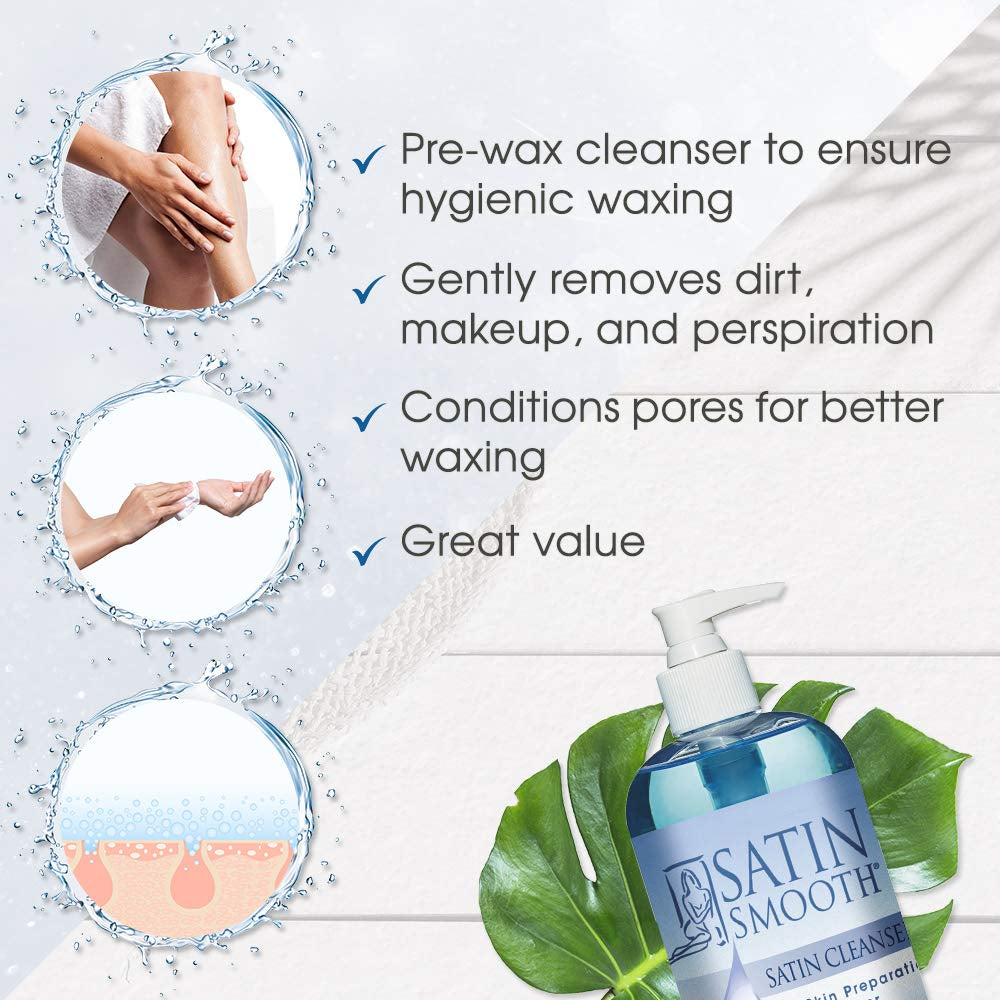 Skin Cleanser - Pre Wax Skin Preparation & Deep Cleansing - Antiseptic Formula for Smooth Skin & Reduced Irritation, 16 Oz