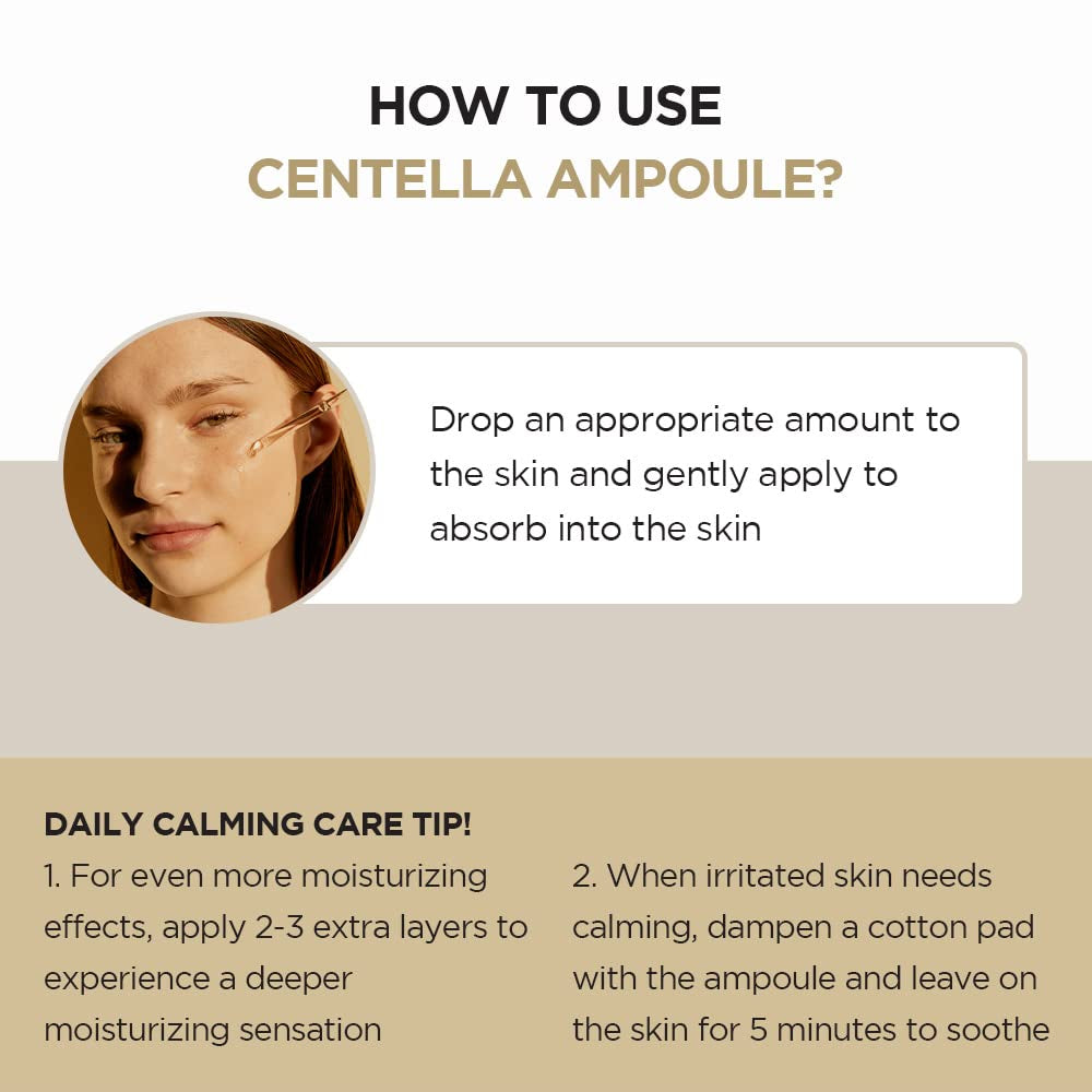 Madagascar Centella Asiatica Ampoule Facial Serum 1.85 Fl.Oz, 55Ml, Soothes Acne Prone and Sensitive Skin