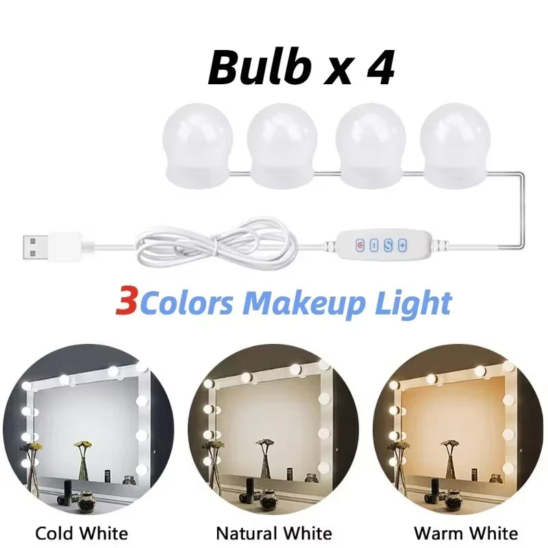 LED Detachable Bulbs Professional Makeup Mirror Lamp USB Power Cosmetic Mirror Light Hollywood Dressing Table LED Vanity Lights