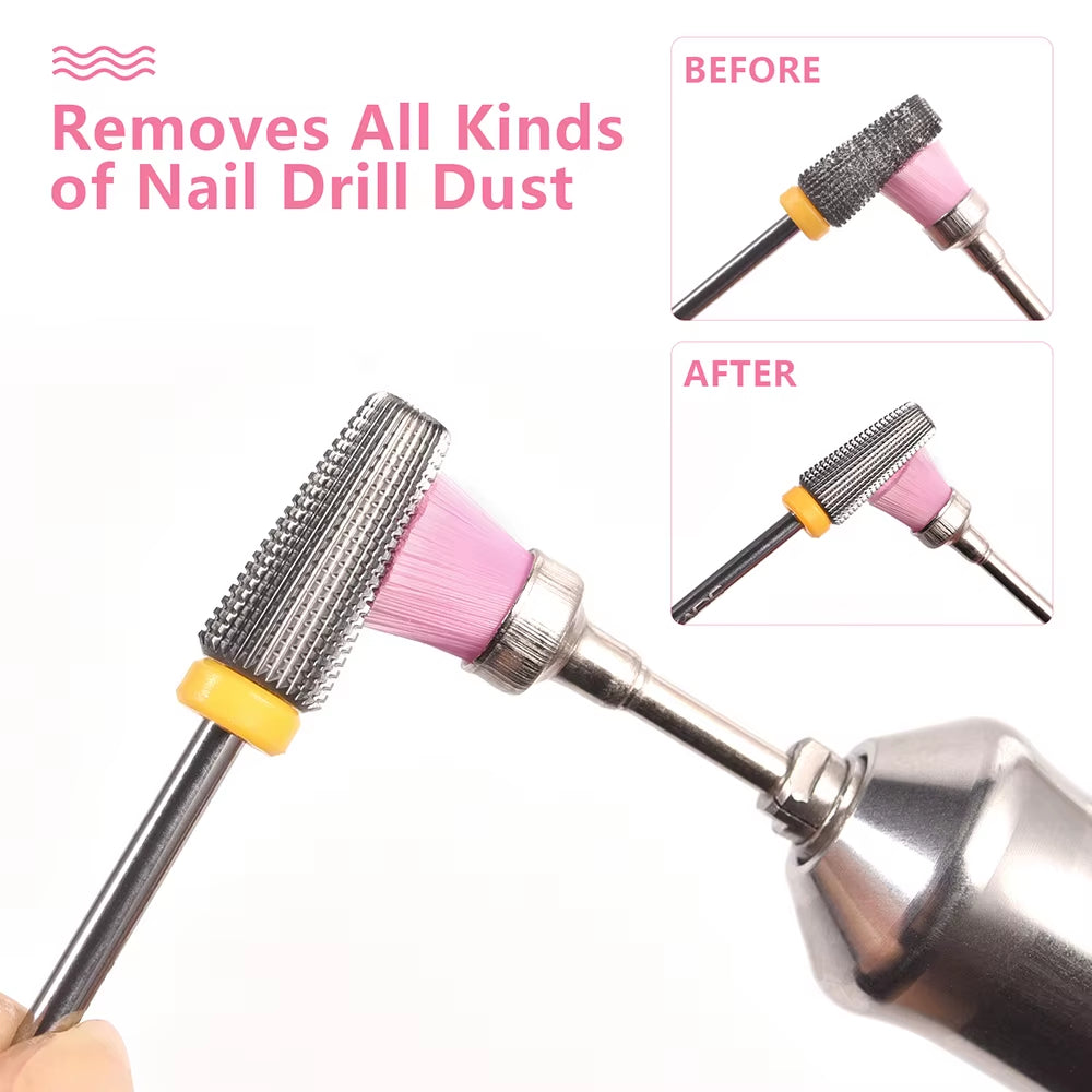 Nail Drill Bit Cleaning Brush Manicure Cleaner Electric Nail Files Milling Cutter Dust Remover Drill Accessories Nail Art Tool