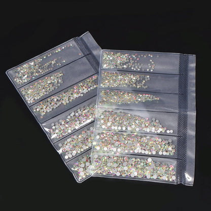 3456Pcs Flatback Rhinestones Glass Charms Diamantes Gems Stones for Nail Art 6 Size Ss4~Ss12 Crystal AB