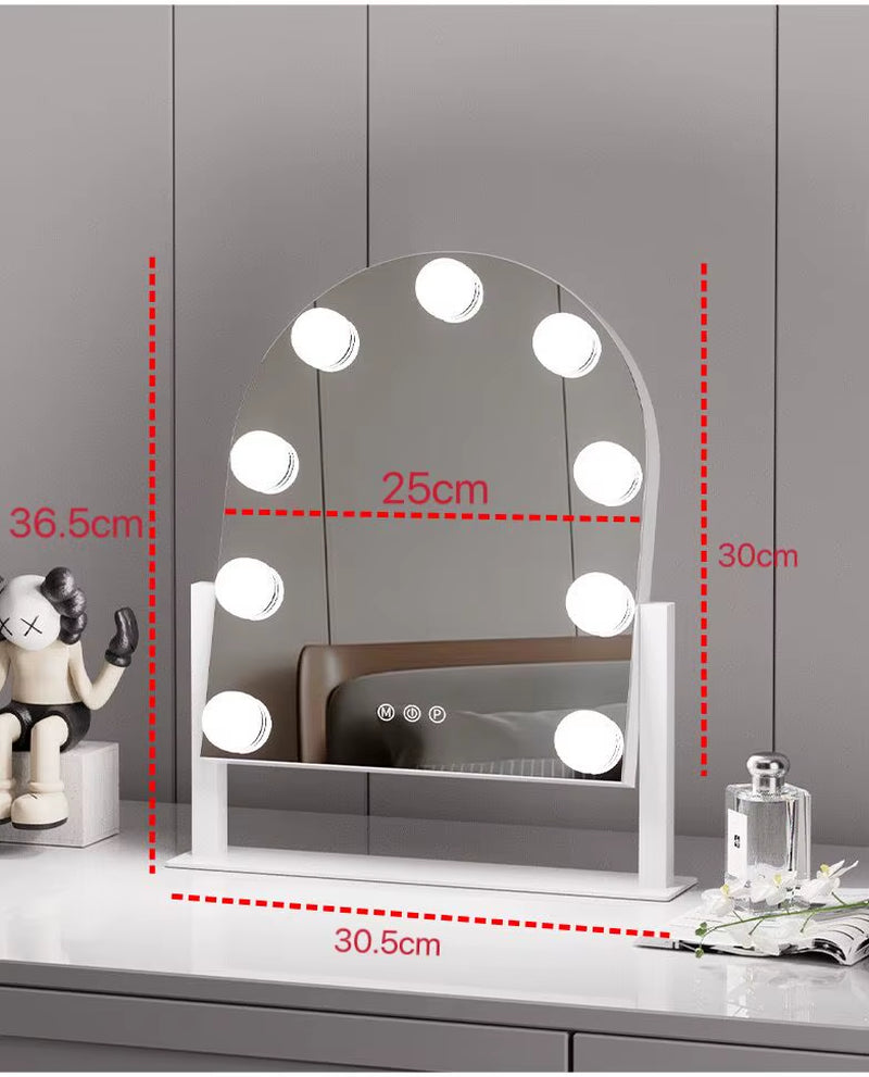 Makeup Mirror with Lights, Vanity Mirror with Lights, Lighted Makeup Mirror, 3 Color Modes, Dimmable Light,360° Rotation