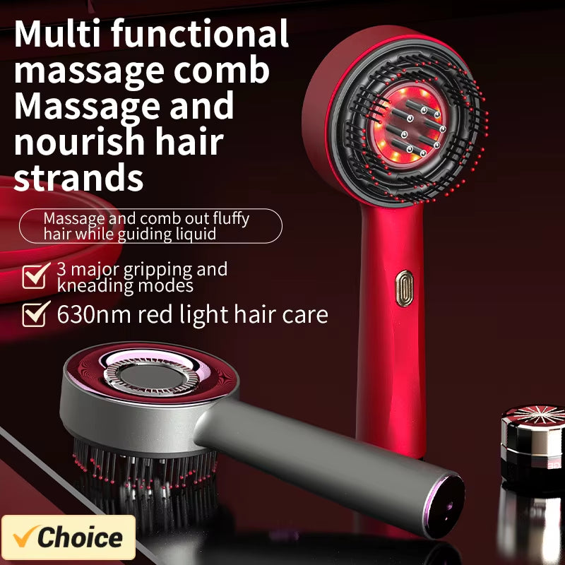 Head Massager Vibration Massage Comb Red Light Therapy Hair Growth Massage Scalp Brush anti Hair Loss Liquid Oil Hair Care