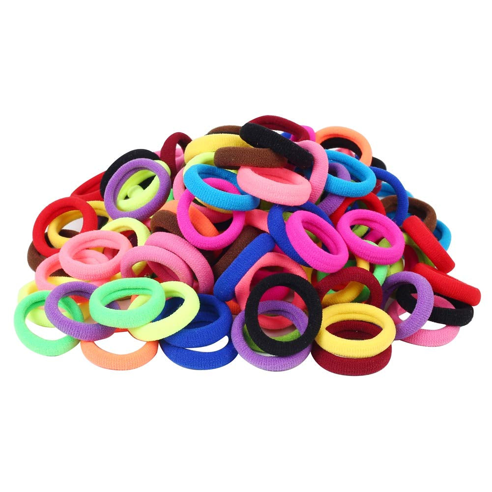 120 Pcs Baby Hair Ties, Cotton Toddler Hair Ties for Girls and Kids, Multicolor Small Seamless Hair Bands Elastic Ponytail Holders(15 Colors)