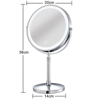 8 Inch Gold Makeup Mirror with Light USB Charging 10X Magnifying Vanity Mirror Backlit Adjustable Light Standing Cosmetic Mirror