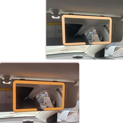 Car Sun Visor Vanity Mirror Rechargeable LED Makeup Mirror Three Gear Adjustment Light Interior Rearmirror Dimmable Touch Screen