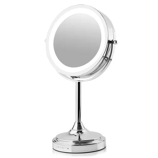 5.3 In. X 12.8 In. Tabletop Makeup Mirror in Polished Chrome