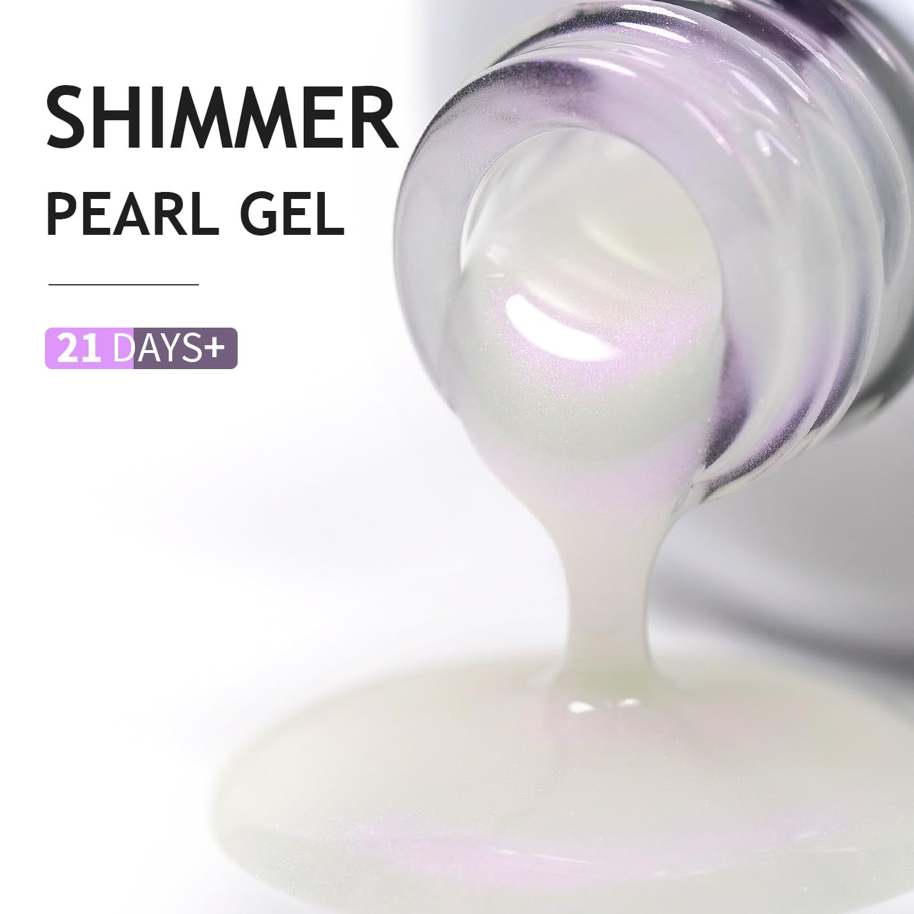 Pearl Gel Nail Polish,15Ml Clear Pearlescent Gel Polish,Purple Glitter Gel Polish Shimmer Iridescent Mermaid Nail Gel Polish Soak off LED UV Drawing Swirl Thread Effect for DIY Manicure Use