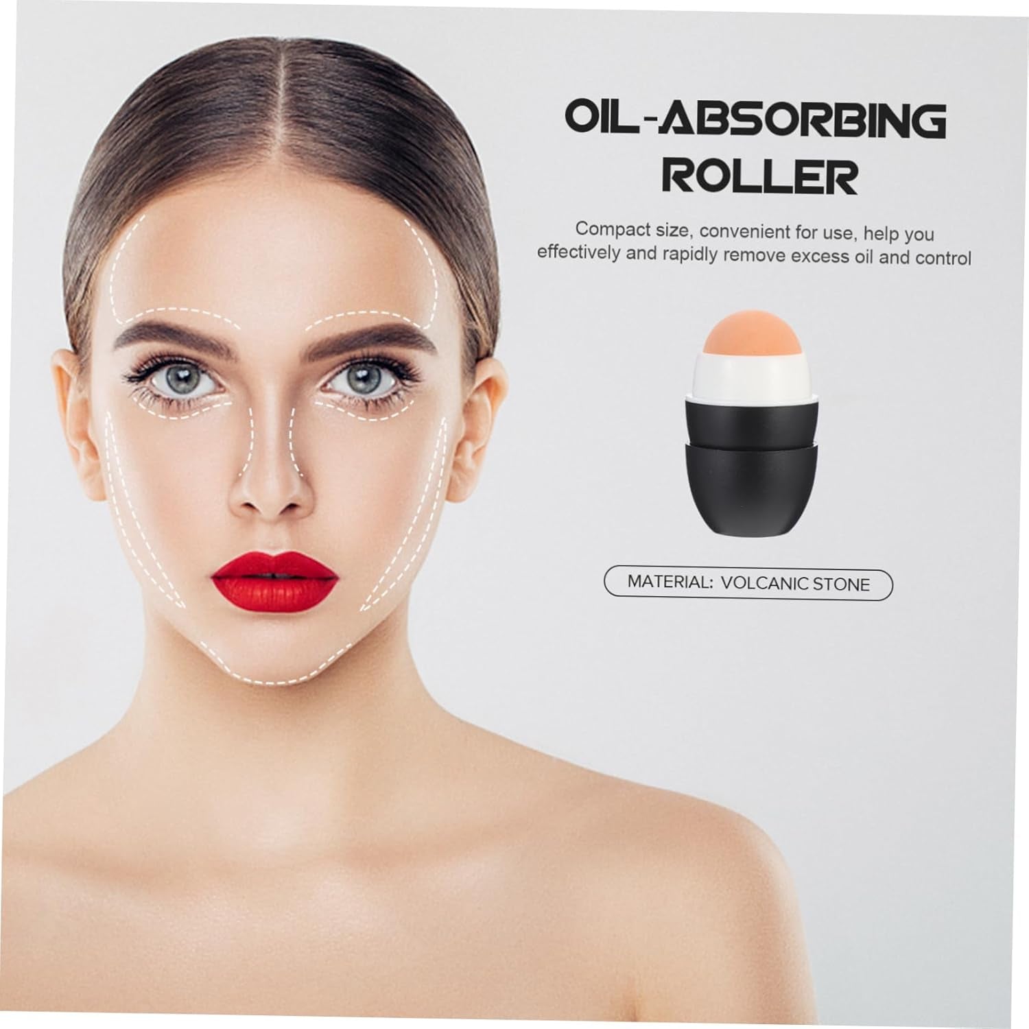 Volcanic Stone Oil-Absorbing Ball Skin Care Tools for Eye Roller Volcanic Face Roller Oil- Absorbing Volcanic Oil for Skin Face Products Golden Massager Mask Ve Black Pp