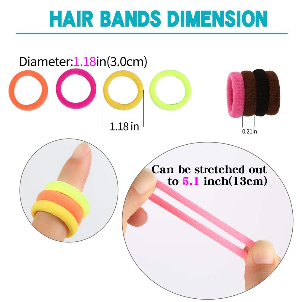 120 Pcs Baby Hair Ties, Cotton Toddler Hair Ties for Girls and Kids, Multicolor Small Seamless Hair Bands Elastic Ponytail Holders(15 Colors)