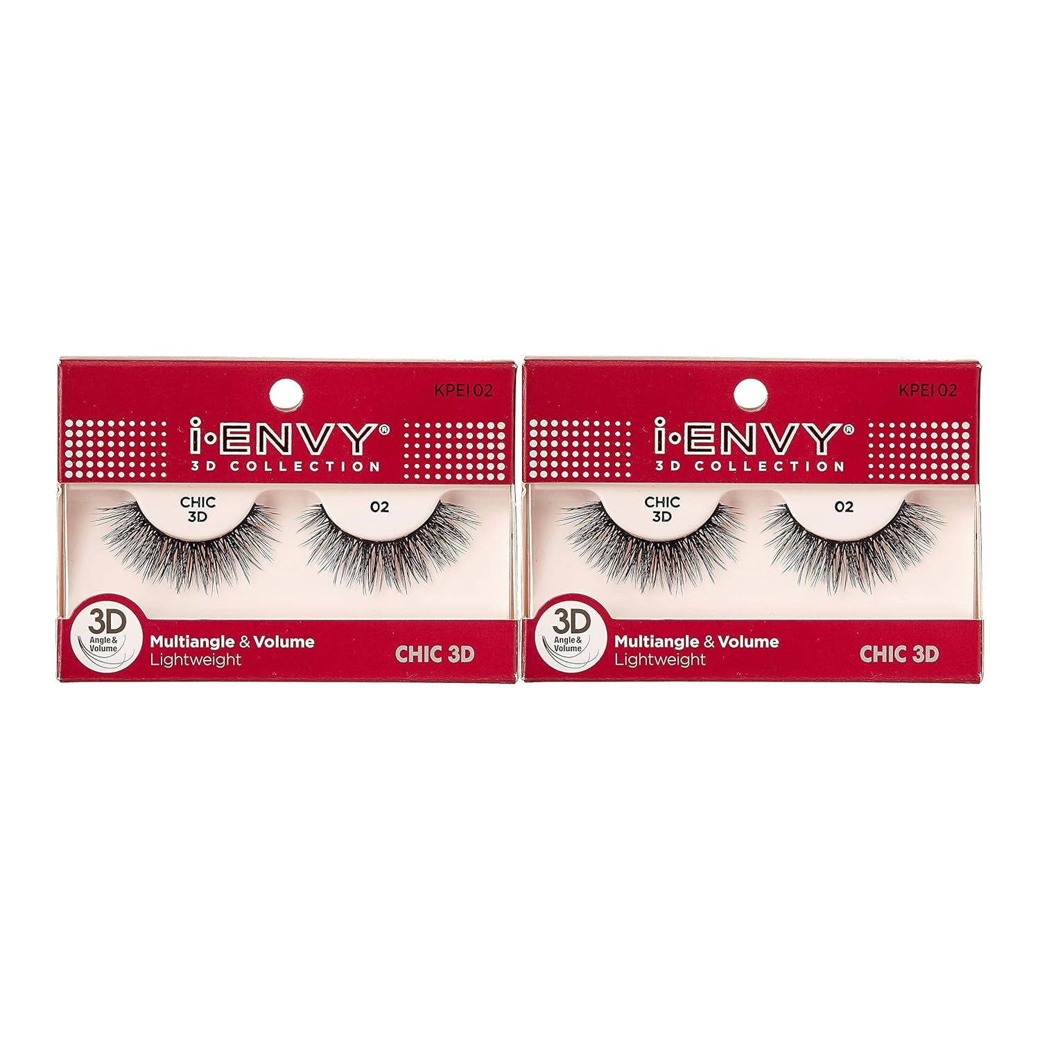 I-Envy 2 Pairs False Eyelashes 3D Glam Collection Multi-Angle & Volume Lashes