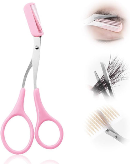 Eyebrow Trimmer Scissor, Upgraded Eyebrow Scissors with Comb, Non-Slip Stainless Steel Eyebrow Trimming Scissors, Eyebrow Cutter Hair Removal Eyebrow Scissors Makeup Tool