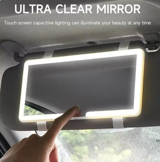 NEW HD Mirror Car LED Makeup Mirror Three Gear Adjustment Sun Visor Plate Interior Rearmirror Dimmable Auto Vanity Mirror