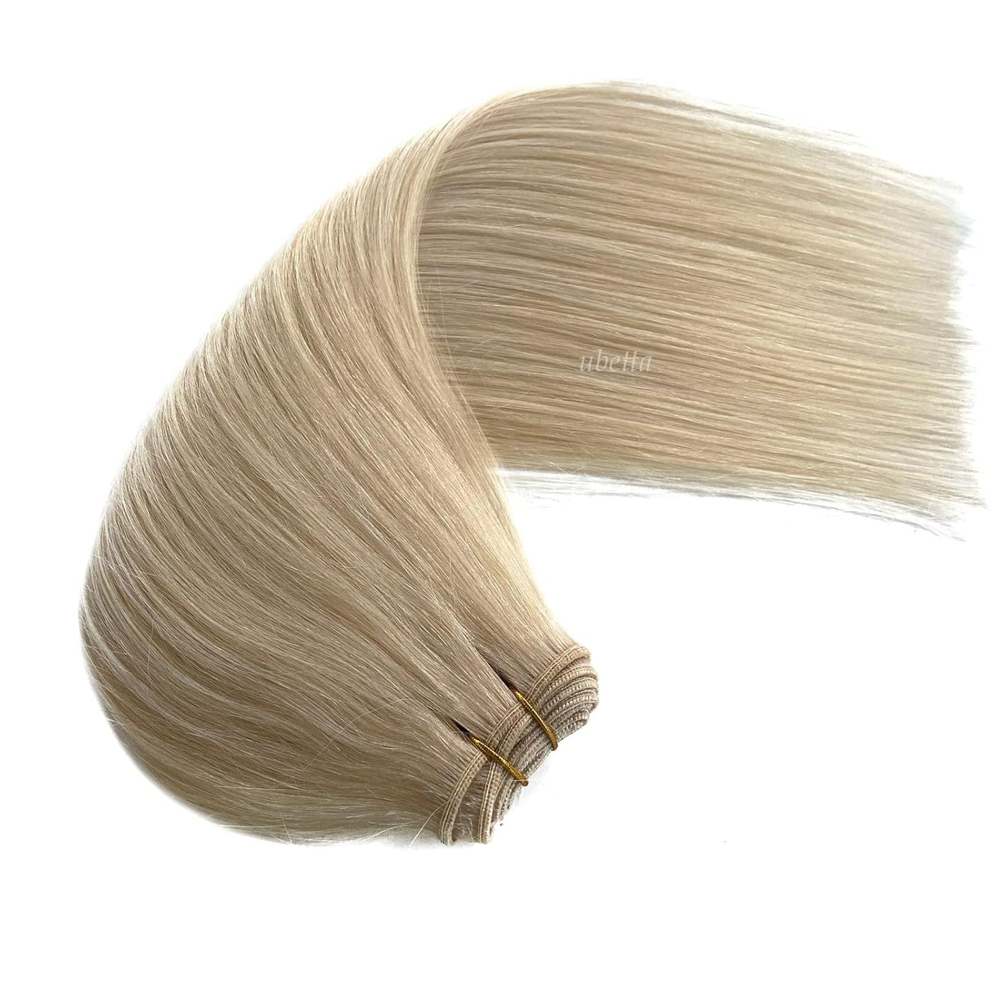 Sew in Hair Extensions Real Human Hair, Blonde Weft Hair Extensions Human Hair Bundles 100G 20 Inch Hand Tied Weft Hair Extensions Human Hair Weft Weave Extensions for Women