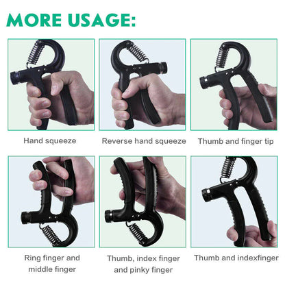 Hand Grip Adjustable Trainer Gripper Strengthener Gym Strength Exerciser Adjustable Heavy Gripper Fitness Hand Exerciser Grip Wrist Training Increase Strength Spring Finger Pinch Carpal Expander