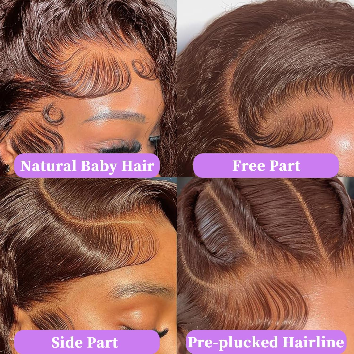 34 Inch Brown Deep Wave Lace Front Wigs Human Hair Chocolate Brown Curly 13X6 HD Lace Frontal Wig Brown Wet and Wavy Glueless Wigs Human Hair 200 Density Pre Plucked Deep Curly Wig Human Hair