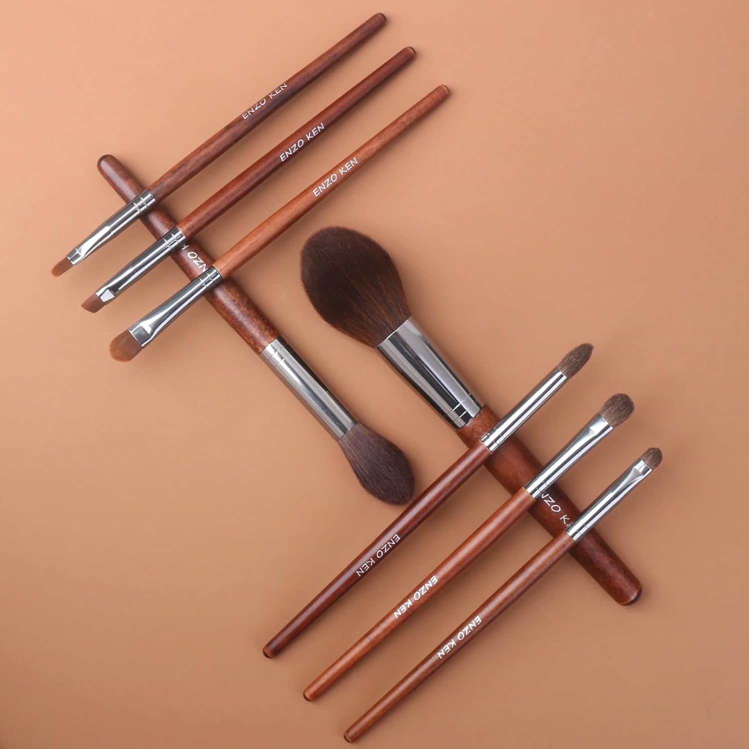 Walnut Makeup Brushes Set Professional, Natural Pony Hair Makeup Brush Set with Case, Cosmetic Brushes Makeup Set, Natural Bristle Makeup Brushes, Natural Hair Make up Brush Set Professional.