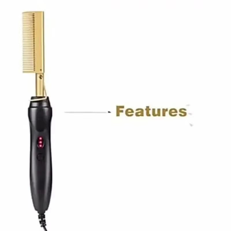 New Multi-Functional Electric Copper Hair Straightener Household Hair Straightener Comb Perm Rod Curling and Straightener Rod Wo