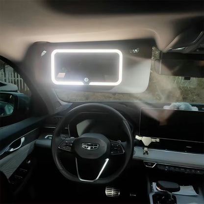 LED Car Sun Visor Vanity Mirror Car Vanity Mirror with 3 Light Modes Rechargeable Touch Sensor Cosmetic Mirror Car Mirror Makeup