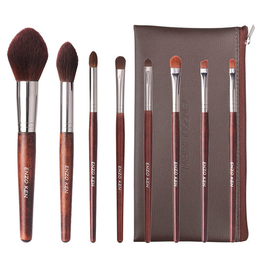 Walnut Makeup Brushes Set Professional, Natural Pony Hair Makeup Brush Set with Case, Cosmetic Brushes Makeup Set, Natural Bristle Makeup Brushes, Natural Hair Make up Brush Set Professional.