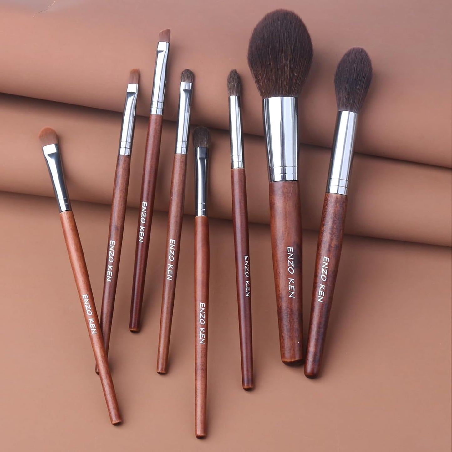 Walnut Makeup Brushes Set Professional, Natural Pony Hair Makeup Brush Set with Case, Cosmetic Brushes Makeup Set, Natural Bristle Makeup Brushes, Natural Hair Make up Brush Set Professional.