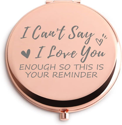 I Love You Gifts for Her Makeup Mirror Rose Gold Valentines Day Gifts for Girlfriend Wife Christmas Birthday Gifts